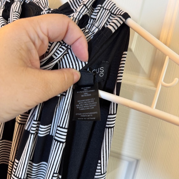 Enfocus Studio Jumpsuit Women’s Size 14 Black & White Fun Checkered w/Pockets - Picture 4 of 7